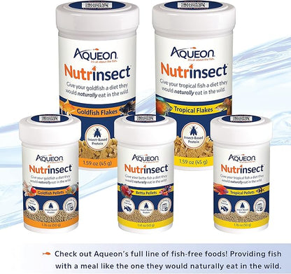 Aqueon Nutrinsect Fish-Free Fish Food, Goldfish Flakes, 1.59 oz