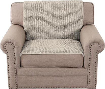 H.VERSAILTEX Plush Chenille Couch Armrest Cover 2 Packs Thick and Soft Sofa Covers Furniture Protector Cover for Pets (27.5" x 27.5", Island Fossi)
