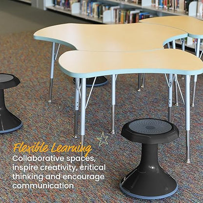 ECR4Kids ACE Active Core Engagement Wobble Stool, 15-Inch Seat Height, Flexible Seating, Black