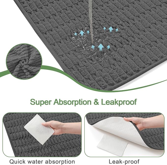 Washable Pee Pads for Dogs Puppy Pad, Dark Grey 40”x60” 1 Pack | High Absorbent Dog Pee Pad Leak Proof Cat Rugs, Reusable Non Slip Pet Mat, Wee Wee Pads for Training, Crate and Floor