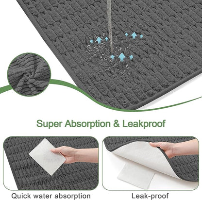 Washable Pee Pads for Dogs Puppy Pad, Dark Grey 60”x82” 1 Pack | High Absorbent Dog Pee Pad Leak Proof Cat Rugs, Reusable Non Slip Pet Mat, Wee Wee Pads for Training, Crate and Floor