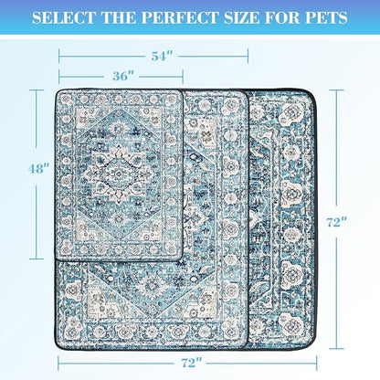 Ocean-Blue Non-Slip Dog Washable Pee Pad Extra Large 72" x 72", Reusable Pet Training Pad for Dogs, Cats, and Puppies