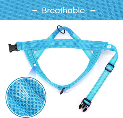 Didog No Pull Dog Harness with Soft Mesh Padded,Reflective & Quick Fit Light Weight Dog Strap Vest Harness,Easy for Walking Training (M:Chest 21-26", Mesh-Blue)