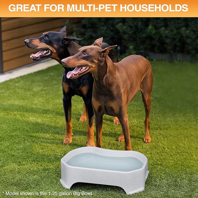 Neater Pet Brands Extra Large Water Bowl for Dogs, Outdoor Dog Water Bowl (2.25 Gallon Extra-Large Capacity), Big Trough Style Food Dish for Indoors or Outside, No Spill Large Dog Bowls, Vanilla Bean