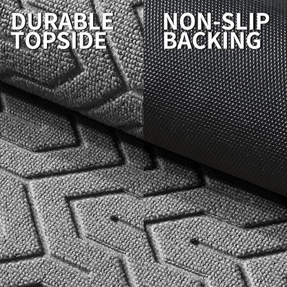 Yimobra Large Door Mat Outside Entrance 36x24, Waterproof Heavy Duty Outdoor Mats for Front Door, Non Slip Rubber Entry Mat for Garage Patio Indoor, Easy Clean, Grey