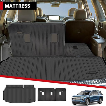 Floor Mats Fit for 2024 2025 2026 Chevrolet Traverse 7 Seats (Bucket Seats),3 Row Floor Mats & Backrest mats & Trunk mat for Chevy Traverse Accessories