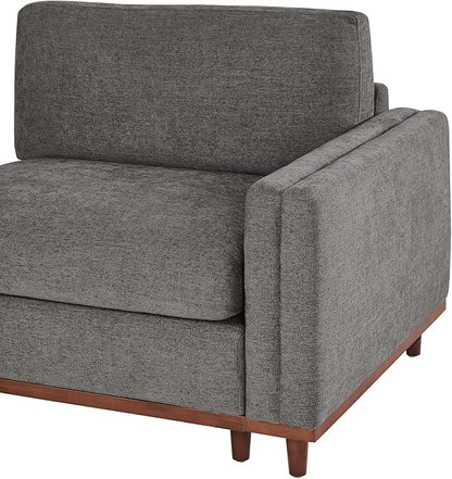 CHITA Super Large Luxury L Shape Convertible Sectional Modular Sofa, Down Filled Modern Sofa with Ottoman, Deep Seat Cloud Couch, 118 inch Width, 4 Seat Couch with Solid Wood Leg, Grey
