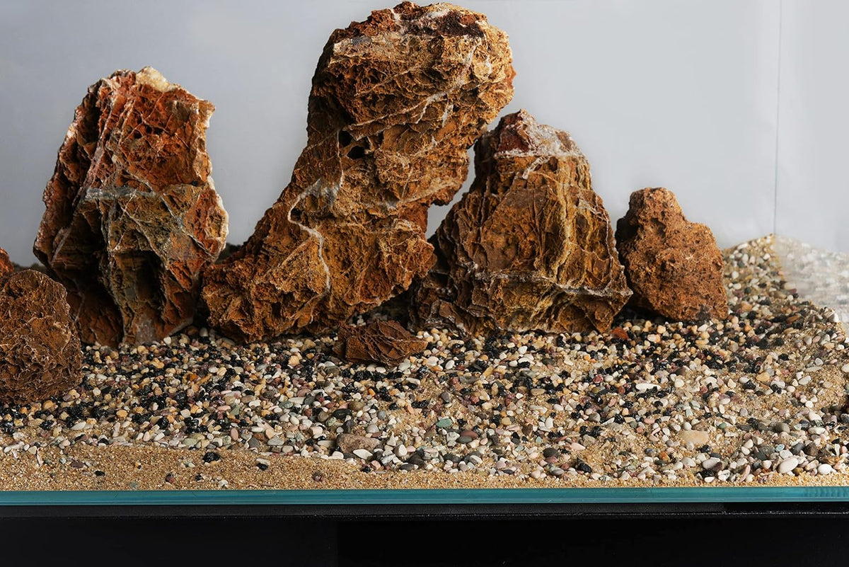 LANDEN Pangea Aquascape Sand for Aquarium 2L (7lbs), Natural Cosmetic Gravel for Plants, Pea Gravel, Pebbles, Fish Tank Decorative Sand, Biotope Aquarium, 1-3mm