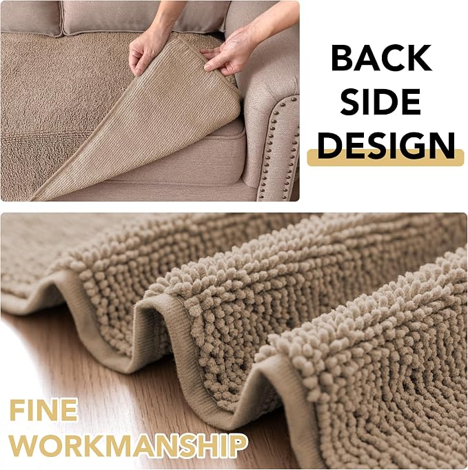 H.VERSAILTEX Non Slip Pet Couch Cover Chenille Dog Bed Protector Thick Soft Sofa Slipcover Pet Friendly Washable Couch Cushion Covers for Pets (68" x 82", Sand)