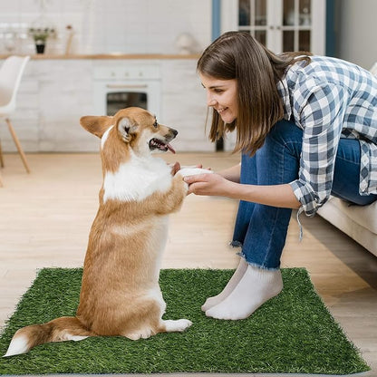 Artificial Dog Grass Pee Pad 39.4"x 31.5" 1 Pack, Fake Grass Potty Training | Easy to Clean, with Drainage, Reusable, Realistic, Pet-Friendly, Turf Grass Mat, for Apartment, Balcony, Indoor Outddor Use