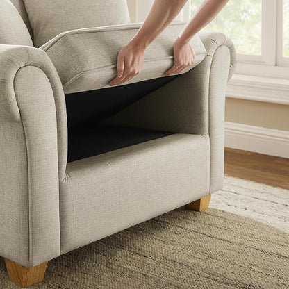 VANOMi 40" W Oversized Accent Chair, Oversized Reading Chair for Living Room, Comfy Reading Nook Chairs for Bedroom, Upholstered Large Chair Armchair Single Sofa for Small Space (Light Khaki)