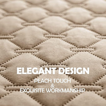 gogobunny Waterproof Dog Blankets for Large Dogs, Pet Bed Cover Breathable | Washable Pee Pads, Quilted Throw Blanket, Furniture Protector for Couch Sofa Bed Car, 82x82 Inch Dark Beige