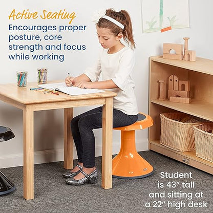 ECR4Kids ACE Active Core Engagement Wobble Stool, 15-Inch Seat Height, Flexible Seating, Orange