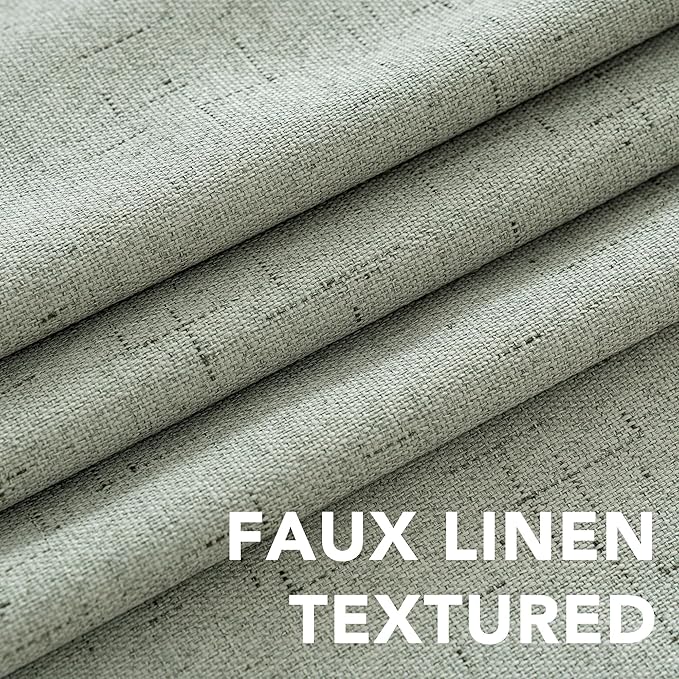 H.VERSAILTEX Primitive Linen Curtains 100% Blackout Curtain Drapes Burlap