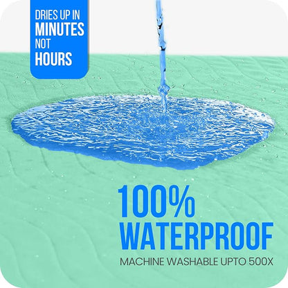 4 Pack Washable Pee Pads for Dogs 18" x 24", Waterproof Dog Training Pads | Reusable Dog Training Pads for Sofa, Incontinence Bed Pads for Adults, Elderly and Kids (Green,Blue) by Utopia Bedding