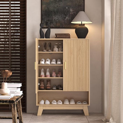4-Tier Fluted Shoe Cabinet