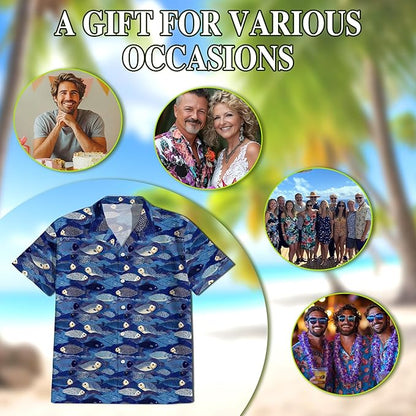 Fishing Crappie Hawaiian Shirt for Men, Button Down Summer Beach Short Sleeve, Fishing Lover Gifts, Sizes S-5XL