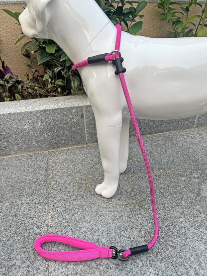 Slip Lead Dog Leash，Strong Nylon Rope Leash and Padded Handle,No Pull Outdoor Walking Training Lead for Small Medium Large Dogs(Fuchsia,1/2"×4ft)