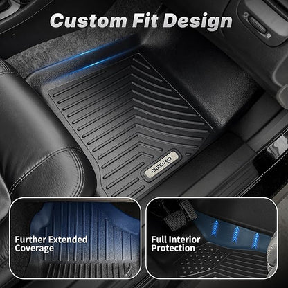 OEDRO Floor Mats Fit for Ford Expedition/Expedition Max 2025-2018 with 2nd Row Bench Seat,All Weather Expedition Car Mat Includes 1st and 2nd 3rd Row Floor Liners, Black