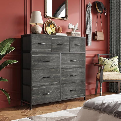WLIVE 9-Drawer Dresser, Fabric Storage Tower