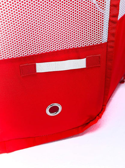 Pawer 45"x24" 8-Panel Foldable Pet Playpen, Red with Christmas Pattern Printing,Personalize Extra Fabric Piece Available, for Cat/Dog/Puppy, 600D Oxford Cloth Portable Kennel with Carry Bag