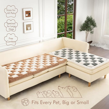 Couch Cover for Sofa, Sectional Couch Cover for Dogs, Sofa Cover Washable, Cushion Cover Blanket Pad Bed Mat for Pets, Fleece Furniture Protector, Grey, 27.6x70.9in