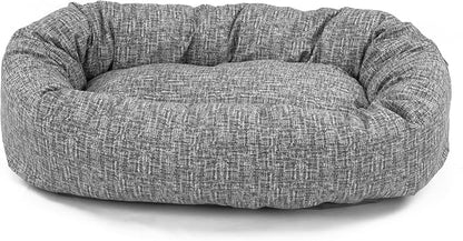 Majestic Pet Bagel Calming Dog Bed, 40 in Large, Round, Washable, Lt. Black | Cozy Soft Fluffy Donut Pet Bed with Spine Support for Head Rest – Anti-Anxiety Comfort for Puppies & Dogs, 40x29x9 Inches