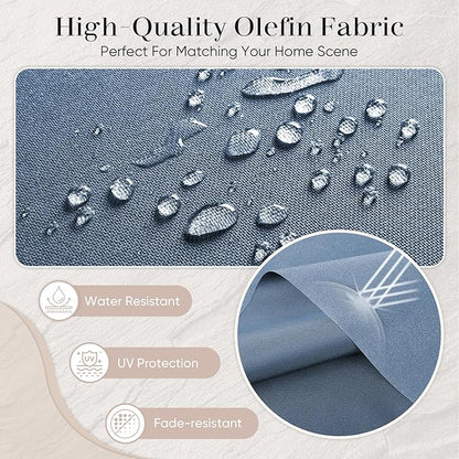 Outdoor Chair Cushions-Patio Chair Cushions Set with Removable Cover 22 X 25 Inch Outdoor Cushions for Patio Furniture Chair Sofa Couch-Sky Blue