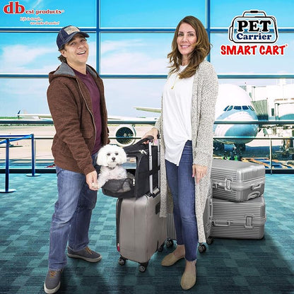 dbest products Pet Smart Cart Carrier, Large, Black, Soft Sided Collapsible Folding Travel Bag, Dog Cat Airline Approved Tote Luggage Backpack