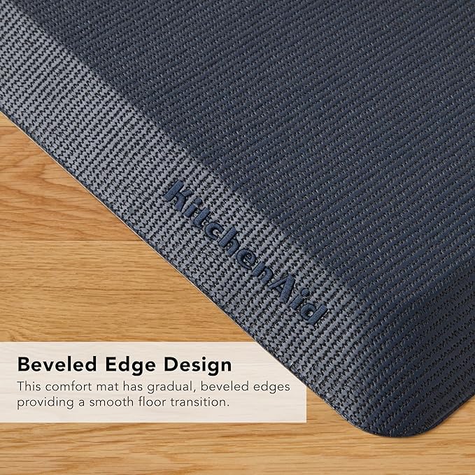 KitchenAid Gourmet Series Kitchen Comfort Gel Mat, Solid Basketweave, Ink Blue, 20"x39"