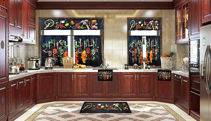 UpNUpCo Artistic Beautiful Anti Fatigue Kitchen Floor Mat - Unique Floor Mats - Pain Relief Padded Kitchen Mats - Floor Mats For In Front Of Sink - Memory Foam 47"X17.5"X10mm Spicy Spice