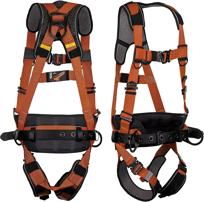 Warthog Comfort MAXX - Safety Harness for Construction – Fall Protection Equipment with Removable Belt and Lumbar Support, Side D-Rings, and Padding, OSHA & ANSI Compliant (3XL)
