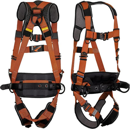 Warthog Comfort MAXX - Safety Harness for Construction – Fall Protection Equipment with Removable Belt and Lumbar Support, Side D-Rings, and Padding, OSHA & ANSI Compliant (3XL)