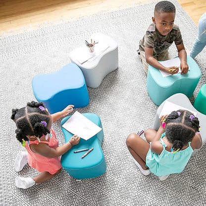 ECR4Kids SoftZone Toddler Modular Stool Set, Flexible Seating, Contemporary, 6-Piece