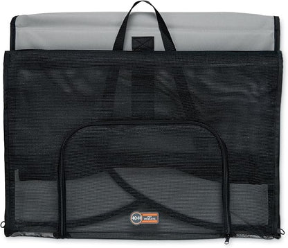 K&H Dog Car Seat, Travel Safety Carrier for Pets, Large, Gray/Black | Enclosed Car Seat for Dogs, Soft-Sided Covered Pet Carrier, Washable Pad, Multiple Entrances, Mesh Windows, 29.5x22x25.5in