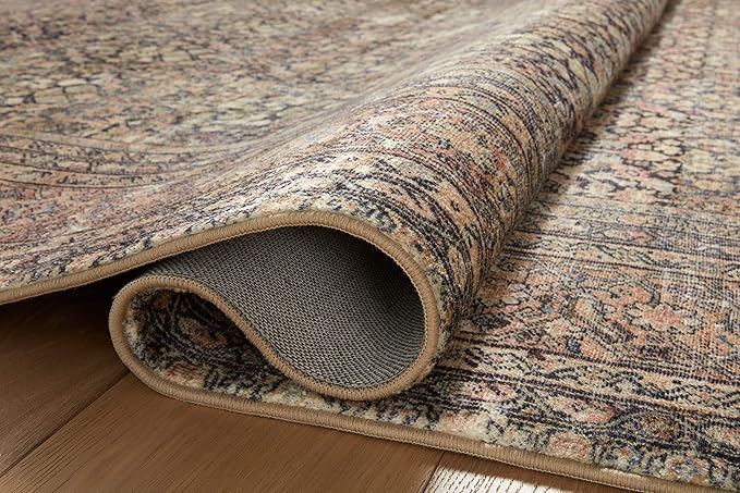 Loloi Amber Lewis Morgan Collection MOG-03 Denim/Multi 5'-0" x 7'-0" 38" Thick Area Rug feat. CloudPile, Neutral, Room Décor, Vintage Inspired, Livingroom, Bedroom, Dining Area