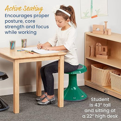 ECR4Kids ACE Active Core Engagement Wobble Stool, 15-Inch Seat Height, Flexible Seating, Green