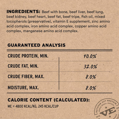 Vital Essentials Freeze-Dried Raw Beef Meal or Mixer Dog Food Crunchy Mini Nibs, 5.5 oz