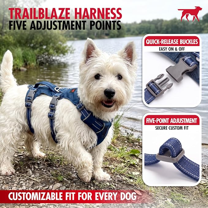Tuff Pupper Escape Proof Dog Harness for Extra Large Dogs | No Pull Lightweight Adjustable Harness | No Escape Multifunctional Outdoor Pet Gear | Strong Durable Breathable | Secure Comfortable Fit