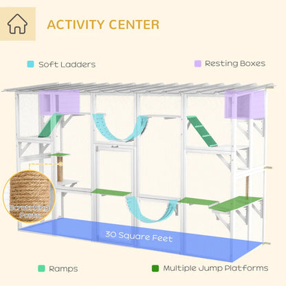 Cat Window Box , Large Catio With Shelves & Bridges, Outside Enclosure For Multiple Cats, Multiple Packages Shipped. Please Pay Attention To The Dimensions And Weight In The Details.
