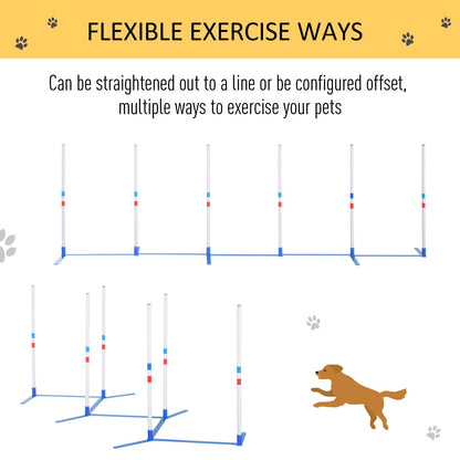 Dog Agility Equipment Dog Weave Pole Set Agility Starter Kit Pet Outdoor Exercise Training Set
