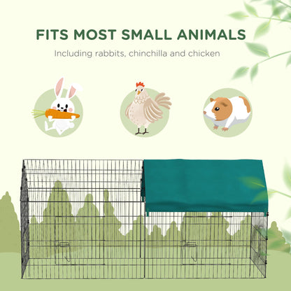 87" Small Animal Playpen with with Roof for Rabbits, Chicken, Chinchillas for Indoor/Outdoor Use, Green