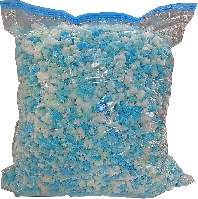 Mattress Grade High Density Shredded Memory Foam Filling Inserts for Pillow Stuffing, Bean Bag Filler, Chair, Sofa, Pet Dog Beds, Cushions, Upholstery and Couch Refill (15 lbs) Made in United States