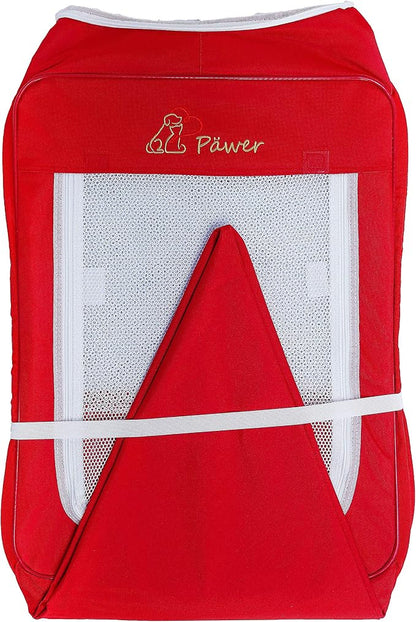 Pawer 45"x24" 8-Panel Foldable Pet Playpen, Red with Christmas Pattern Printing,Personalize Extra Fabric Piece Available, for Cat/Dog/Puppy, 600D Oxford Cloth Portable Kennel with Carry Bag