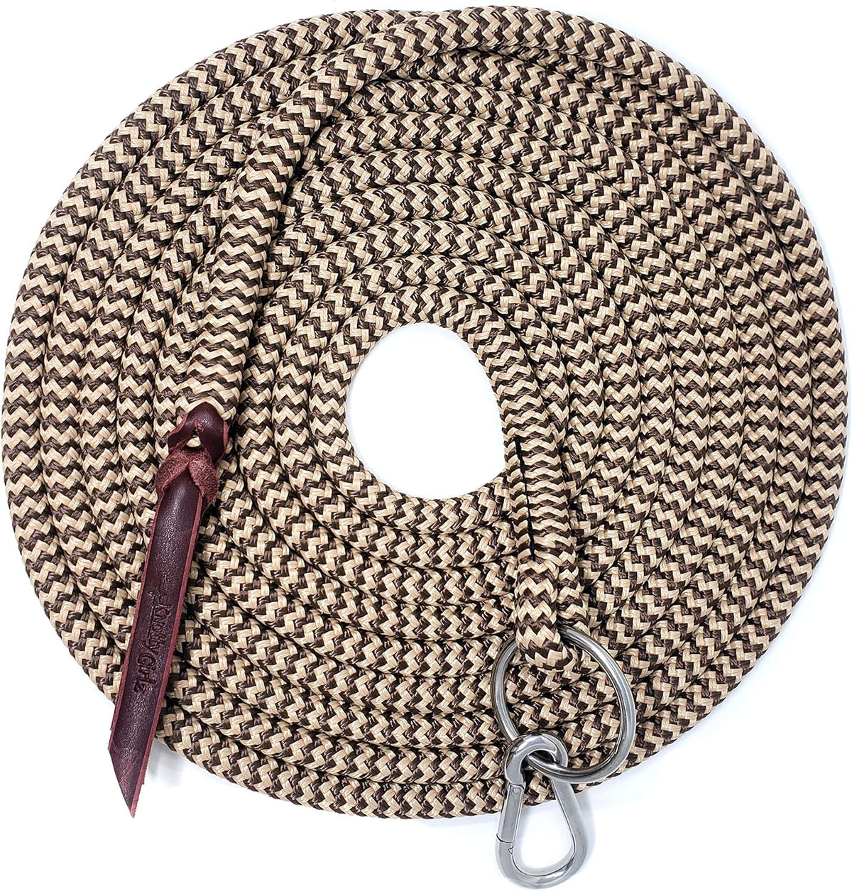 22' Long Line with SS O Ring and Carabiner (Brown Beige)