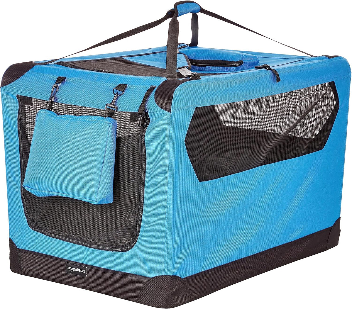 Amazon Basics Folding Portable Soft Pet Dog Crate Carrier Kennel, 36 x 24 x 24 inches, Blue