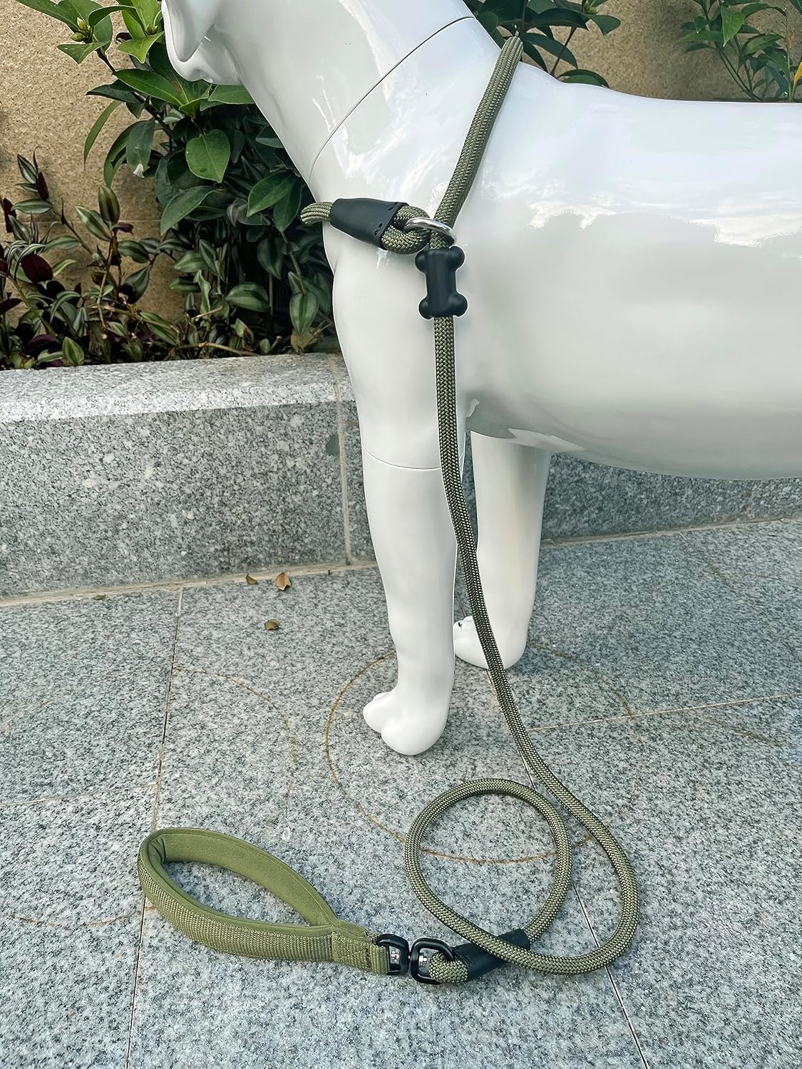Slip Lead Dog Leash，Strong Nylon Rope Leash and Padded Handle,No Pull Outdoor Walking Training Lead for Small Medium Large Dogs(Army Green, 1/2"×6ft)