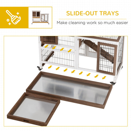 Wooden Rabbit Hutch Elevated Bunny Cage