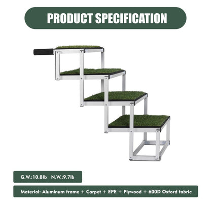 Foldable Dog Ramp For Cars, SUVs, Trucks, Portable Pet Dog Stairs For Large Dogs With Non-Slip Surface & Reinforced Design, Lightweight Yet Sturdy Supports Up To 250lbs