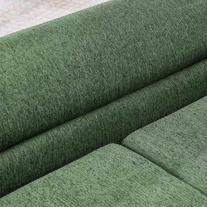Oversized Pet Sofa, Curved Armrest Rectangular Dog Sofa, Linen Fabric Comfort Pet Couch for Large & Oversized Dogs-Olive Green
